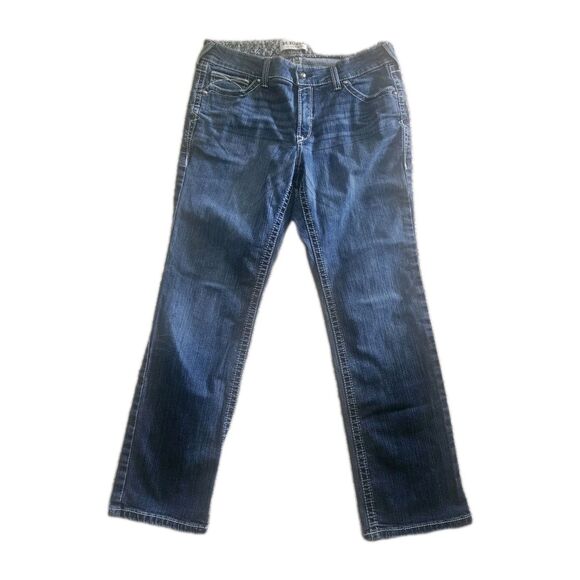 Ariat Real Denim Women's 34R Mid Rise Boot Cut Western Jeans Thick Stitch - Picture 1 of 7